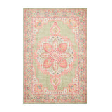 Zahra - Washable - S0063 - Green / Pink - Think Rugs