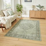 Zahra - Washable - S0063 - Green - Think Rugs