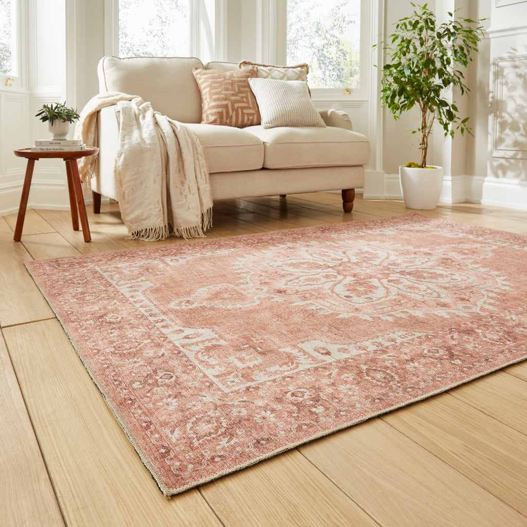 Zahra - Washable - S0063 - Terracotta - Think Rugs