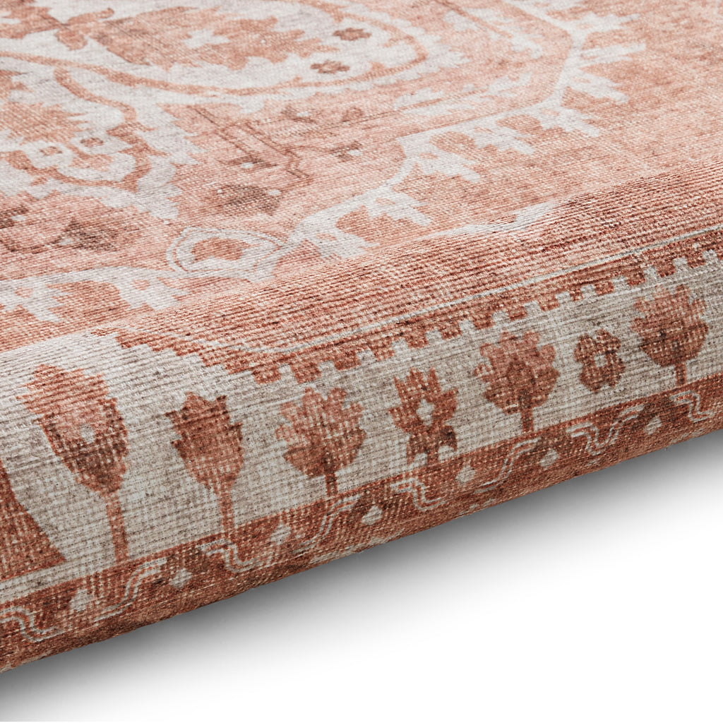 Zahra - Washable - S0063 - Terracotta - Think Rugs