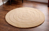 Spiral 100% Wool Circular Rugs - Gold - TR