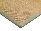 Sisal Rugs & Runners with Cotton Border - Linen/Sage- AC