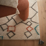 Berber - Knotted chain- Ivory / Multi- Origins-  Pheonox Rugs