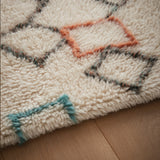 Berber - Knotted chain- Ivory / Multi- Origins-  Pheonox Rugs