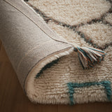 Berber - Knotted chain- Ivory / Multi- Origins-  Pheonox Rugs