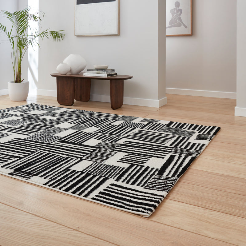 Blocks - Black -  Catherine Lansfield - Think Rugs