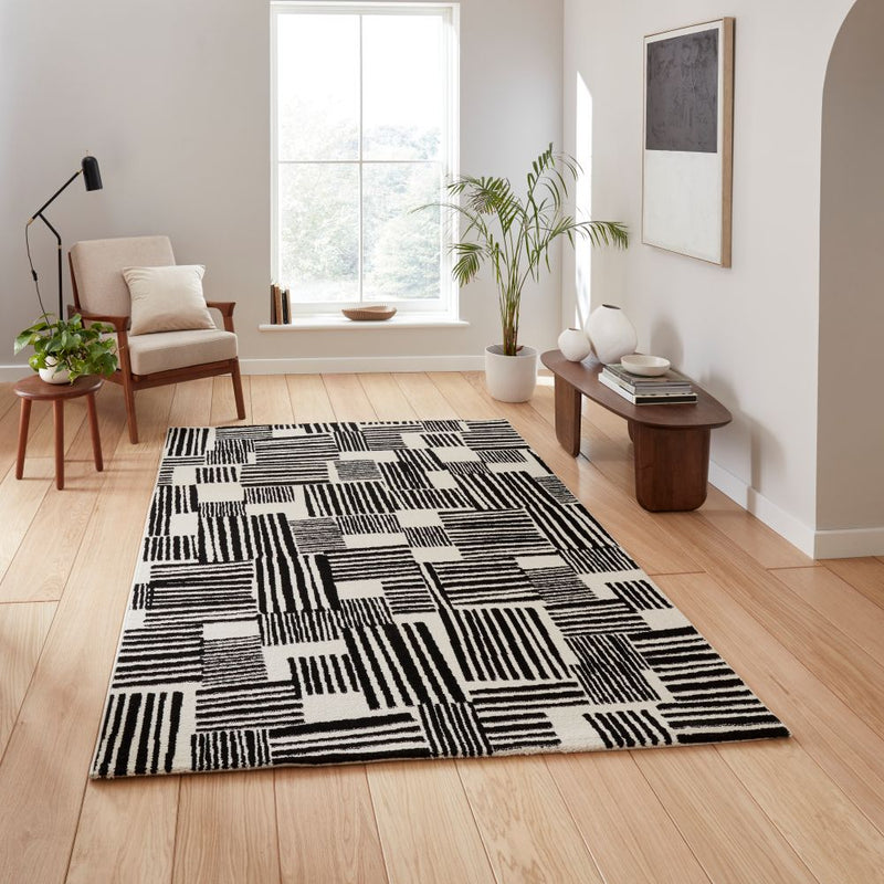 Blocks - Black -  Catherine Lansfield - Think Rugs