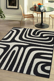 County - Flatweave - Zebra- Black-  Indoor / Outdoor - Melrose Interiors