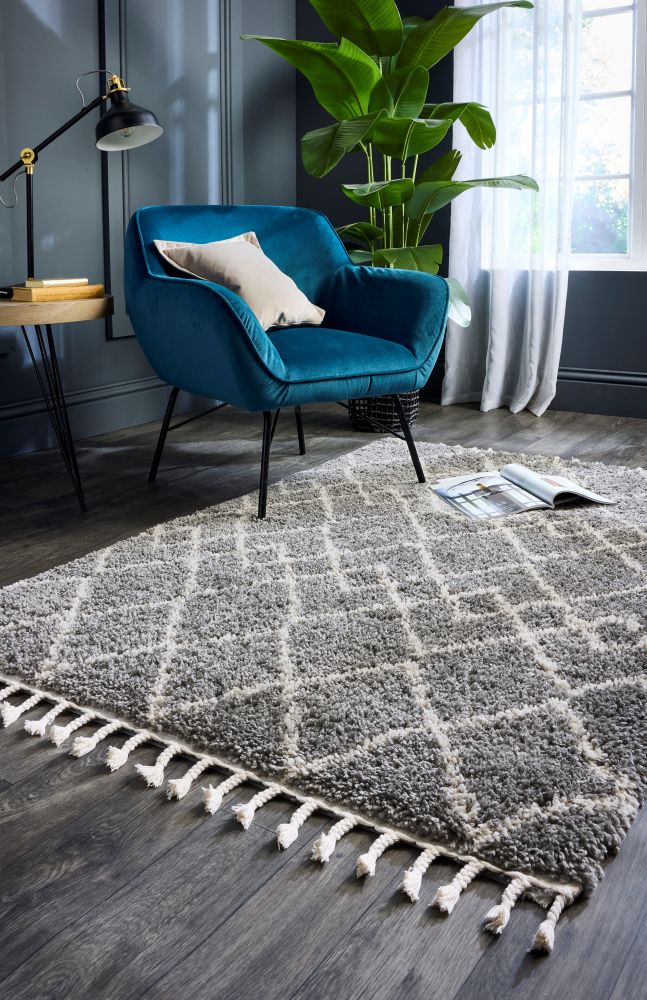 Casablanca - Grey - Shaggy  -  Pheonox Rugs