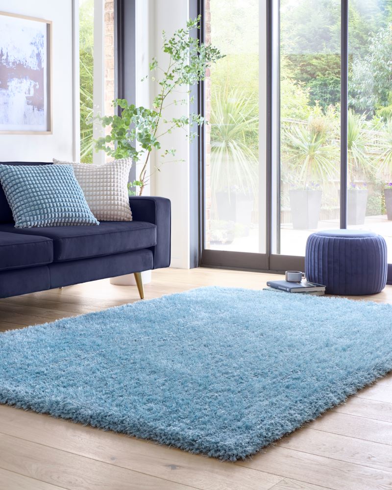 Chicago-Shades of Blue- Duck Egg- Shaggy-  Origins - Phoenox Rugs