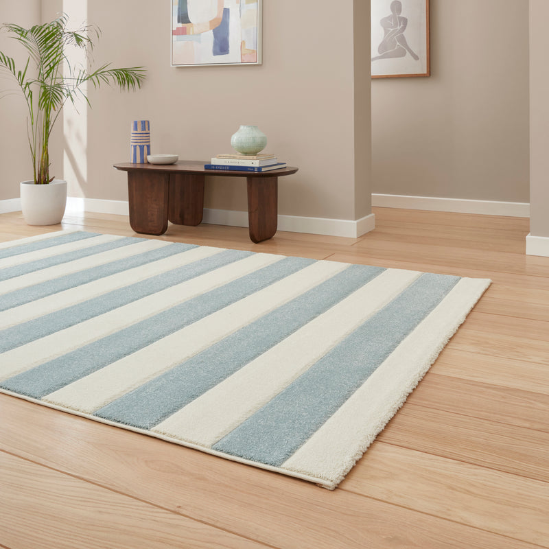 Cove Stripe - Blue -   Catherine Lansfield - Think Rugs