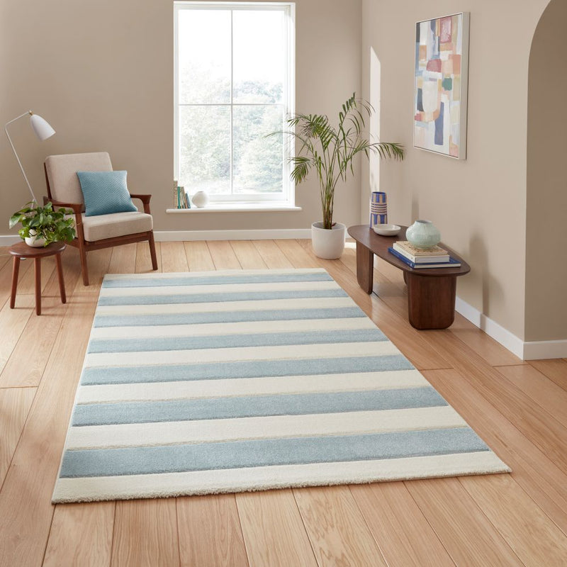 Cove Stripe - Blue -   Catherine Lansfield - Think Rugs