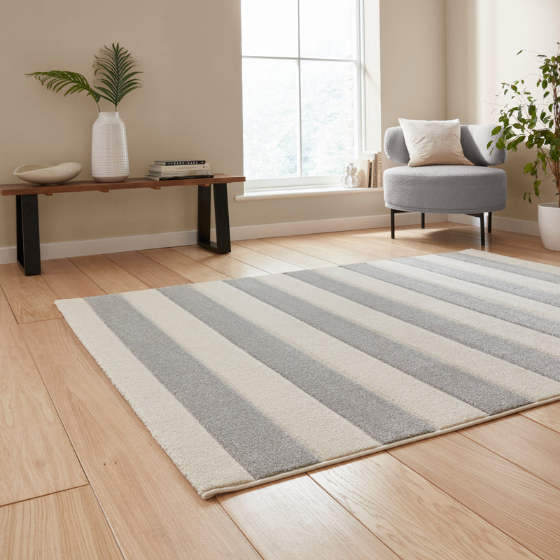 Cove Stripe - Grey -   Catherine Lansfield - Think Rugs