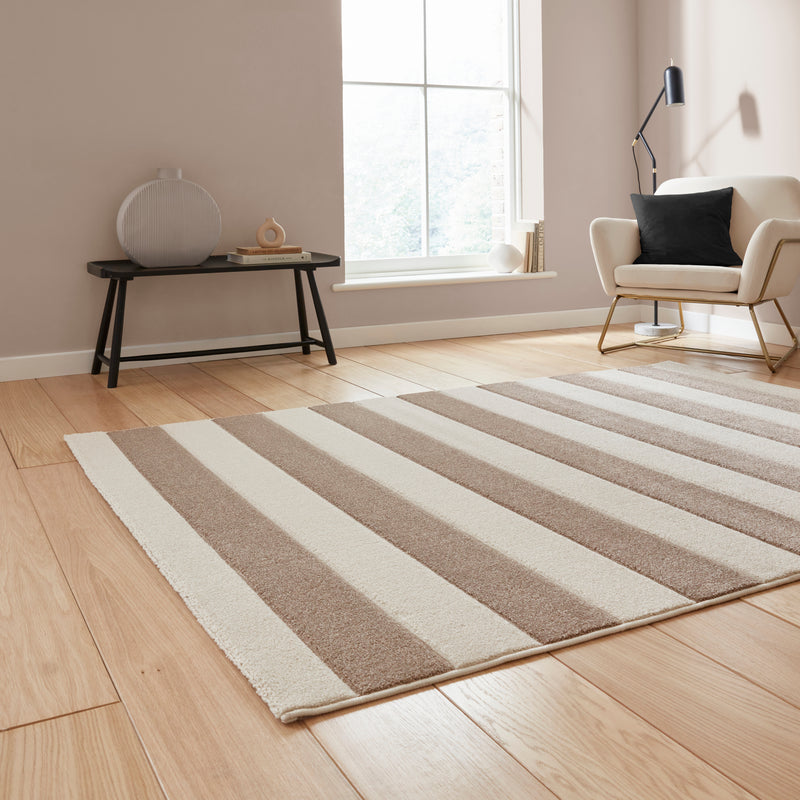 Cove Stripe - Natural -   Catherine Lansfield - Think Rugs