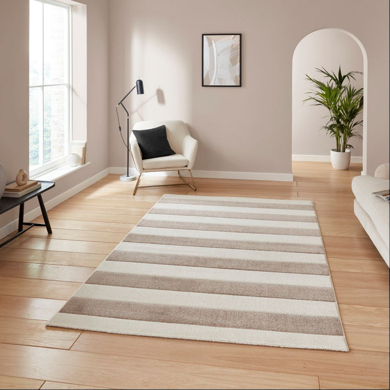 Cove Stripe - Natural -   Catherine Lansfield - Think Rugs