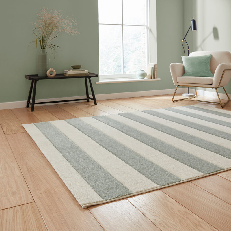 Cove Stripe - Sage Green -  Catherine Lansfield - Think Rugs
