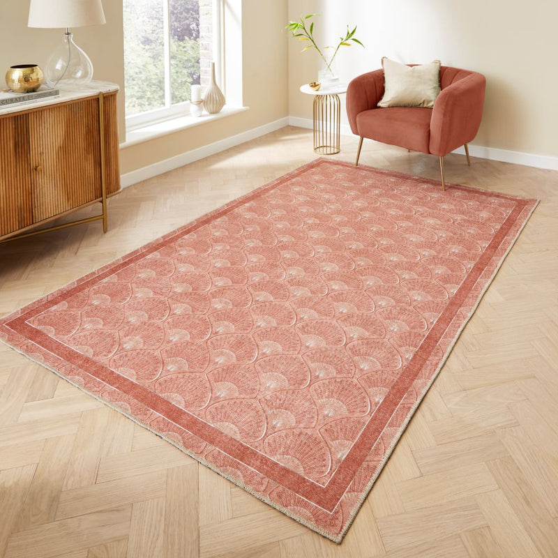 Art Deco Pearl - Terracotta-  Catherine Lansfield - Think Rugs
