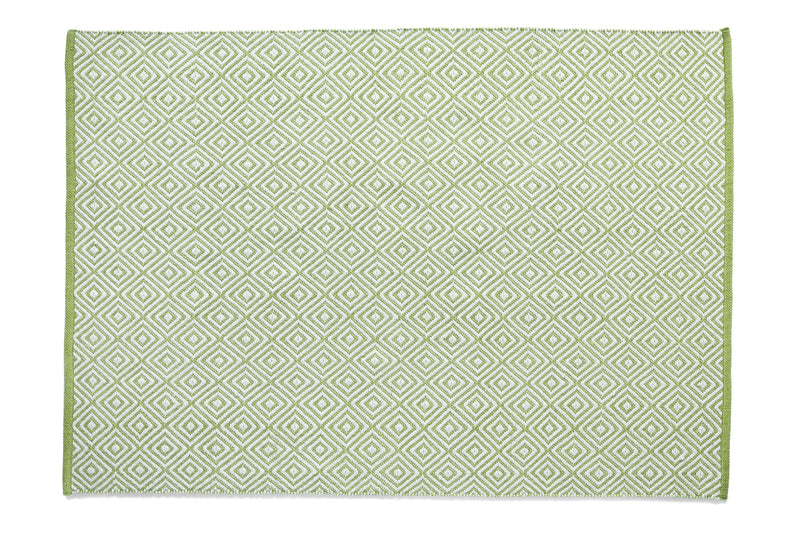Hug Rug Woven- Diamond- Green- Washable- Phoenox Rugs
