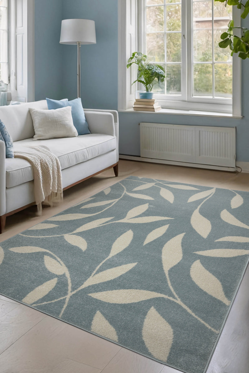 Echo- Leaf - Blue -  Melrose Interiors