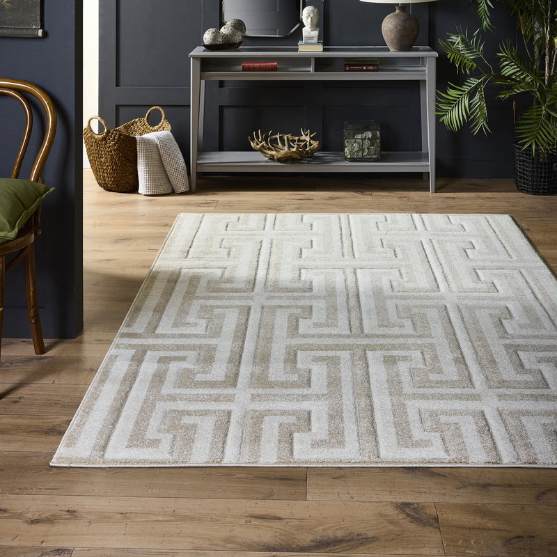 Greek Key -  Beige / Cream - Pheonox Rugs