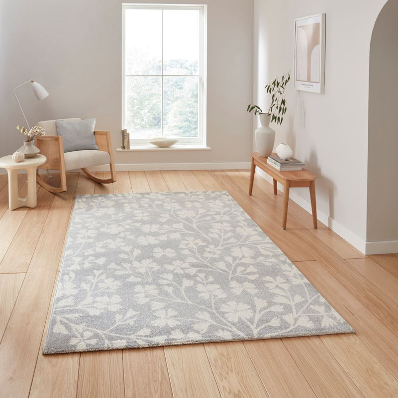 Grace Floral - Grey -  Catherine Lansfield - Think Rugs