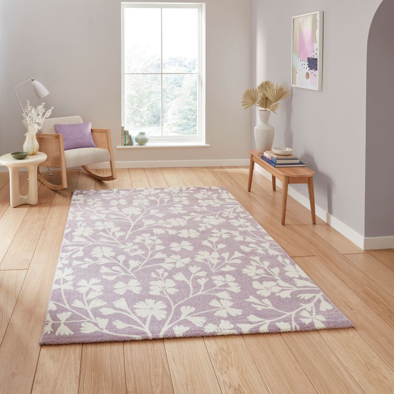 Grace Floral - Lilac  -  Catherine Lansfield - Think Rugs