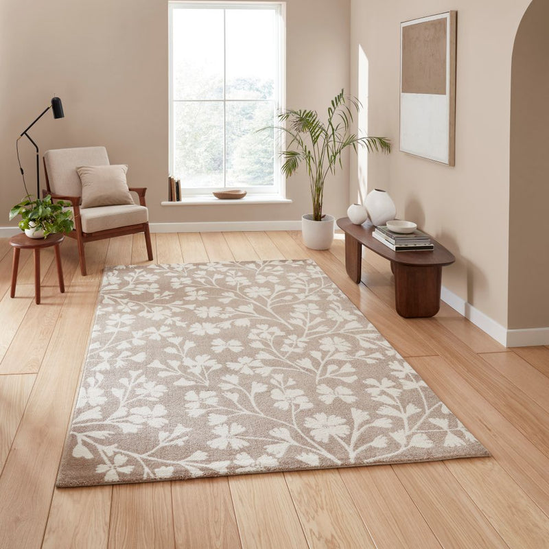 Grace Floral - Natural -  Catherine Lansfield - Think Rugs