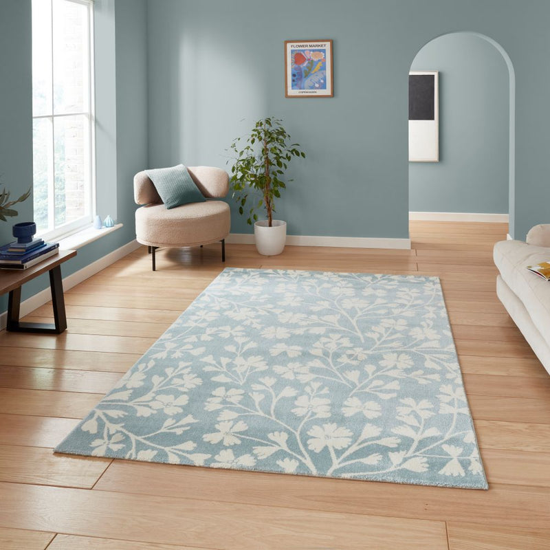 Grace Floral - Blue -  Catherine Lansfield - Think Rugs