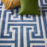 Greek Key -  Navy / Grey - Pheonox Rugs