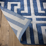 Greek Key -  Navy / Grey - Pheonox Rugs