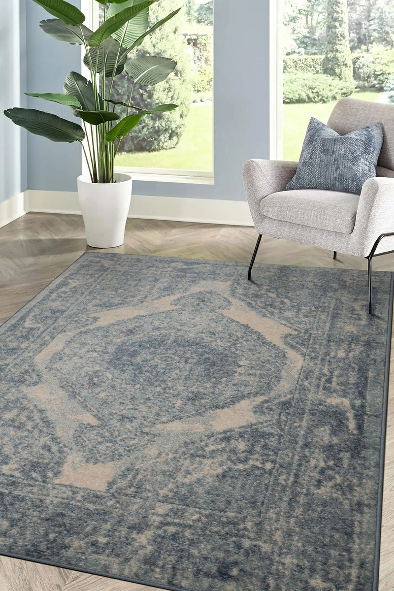 Juno - Medallion - BluE - Traditional - Melrose Interiors