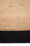 Jute Border  - Black - Origins-  Phoenox Rugs