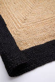 Jute Border  - Black - Origins-  Phoenox Rugs