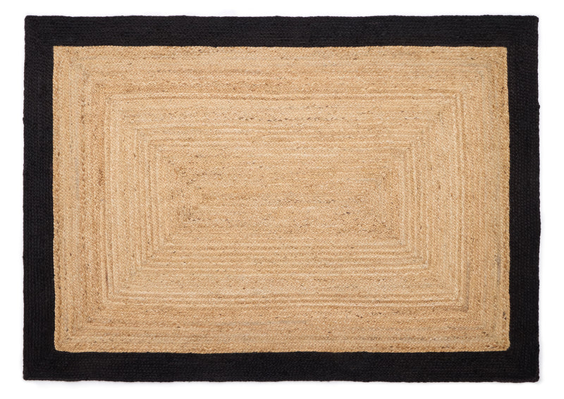 Jute Border  - Black - Origins-  Phoenox Rugs