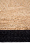 Jute Border  - Black - Origins-  Phoenox Rugs