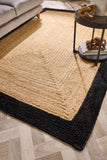 Jute Border  - Black - Origins-  Phoenox Rugs