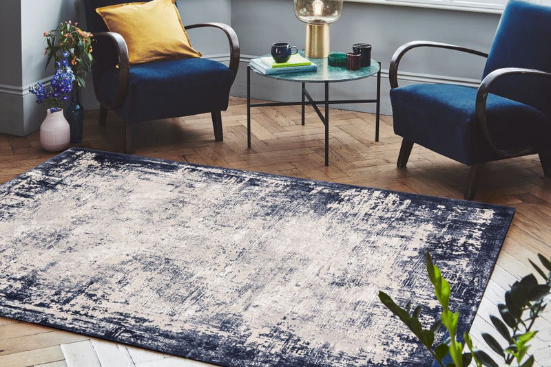 Kuza - Border - Navy-  Asiatic London