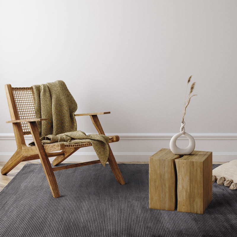 Kuza - Plain Stripe - Charcoal -   Asiatic London