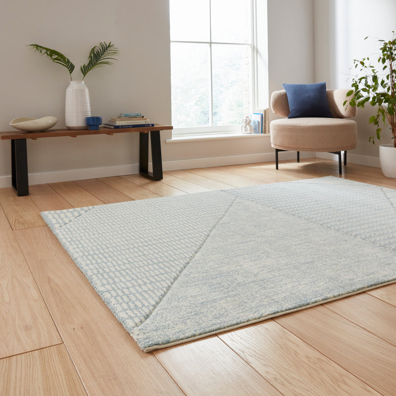 Larsson Geo - Blue -  Catherine Lansfield - Think Rugs