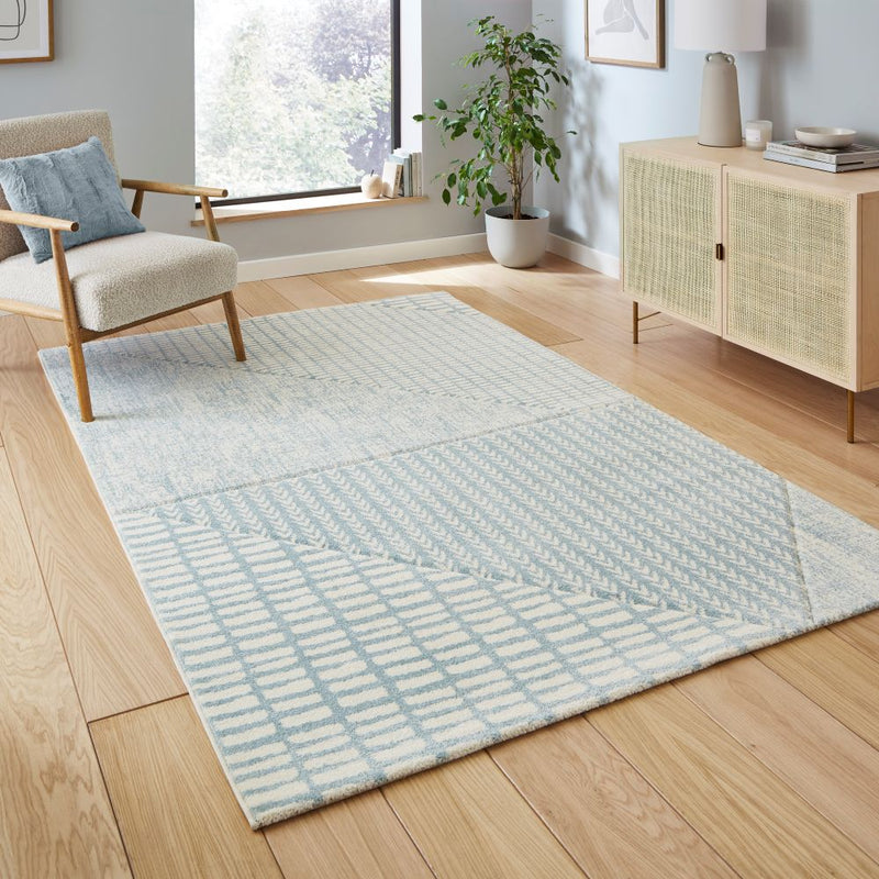 Larsson Geo - Blue -  Catherine Lansfield - Think Rugs