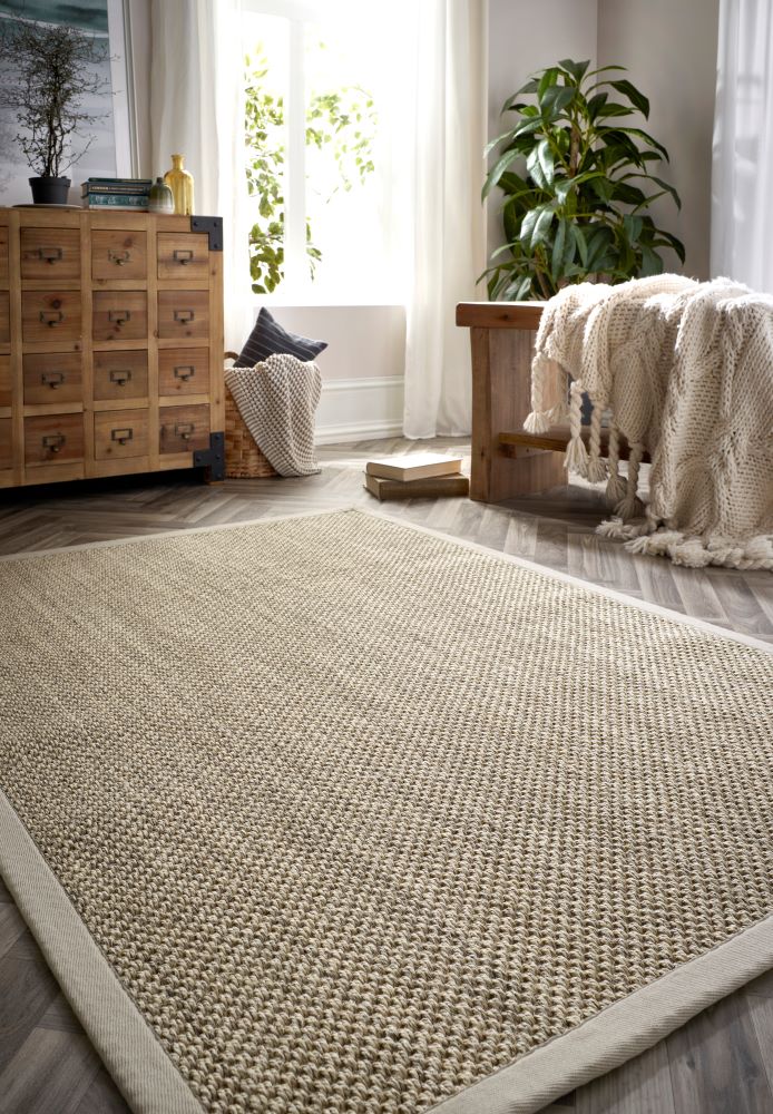 Sisal Neutrals- Light Sand - Beige Border -  Origins-  Phoenox Rugs