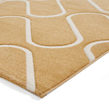 Linear Curve Geometric - Ochre  -  Catherine Lansfield - Think Rugs