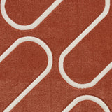 Linear Curve Geometric - Terracotta  -  Catherine Lansfield - Think Rugs