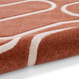Linear Curve Geometric - Terracotta  -  Catherine Lansfield - Think Rugs