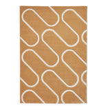 Linear Curve Geometric - Ochre  -  Catherine Lansfield - Think Rugs