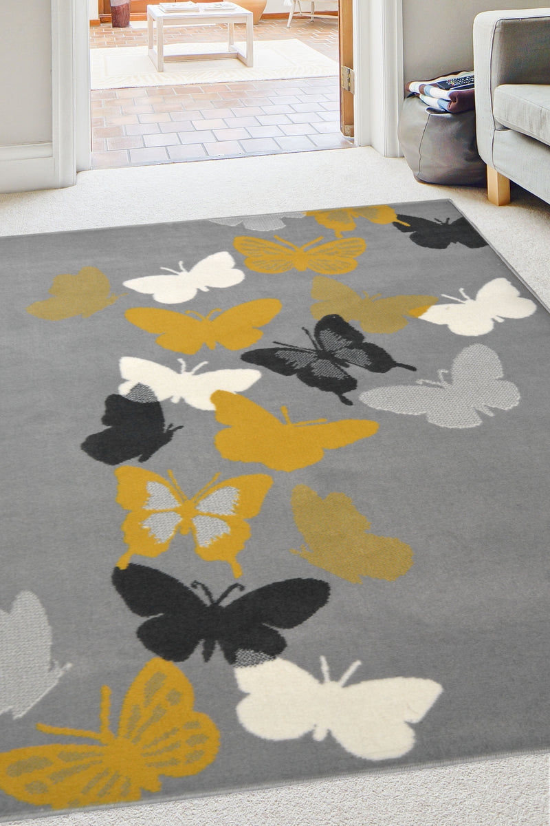 Maestro - Butterflies - Grey / Ochre - Melrose Interiors