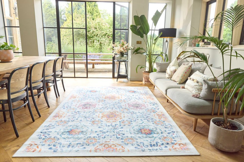 Modern Damask- Modern Contemporary- Washable - Hug Rug - Pheonox Rugs