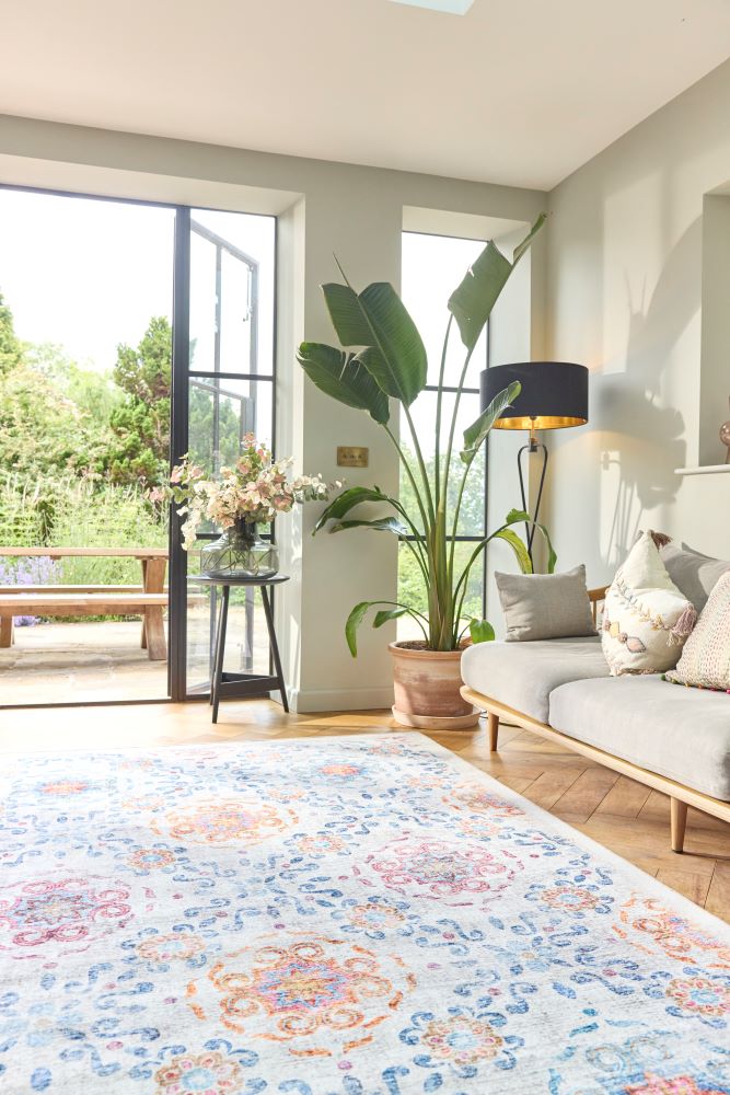 Modern Damask- Modern Contemporary- Washable - Hug Rug - Pheonox Rugs