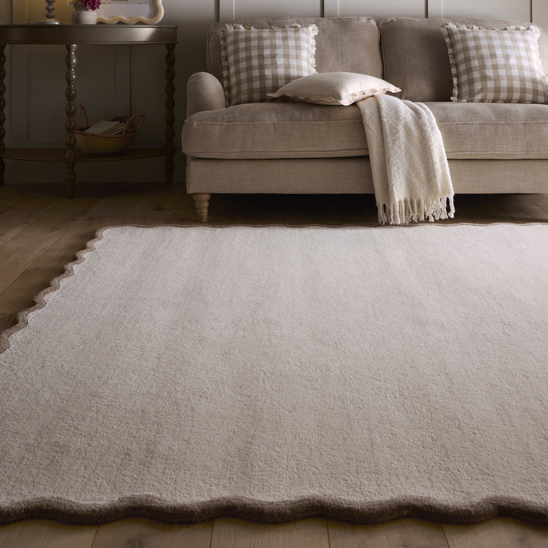 Scalloped Elsie-Natural Brown  - Phoenox Rugs