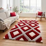 Olympia - 3d shaggy - Grey / Red GR224